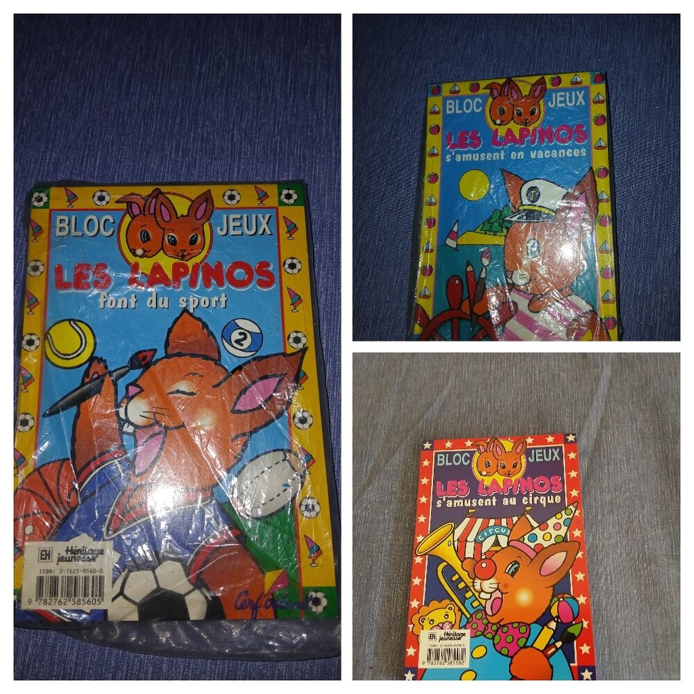 Les Lapinos s'amusent en Vacances / Cirque / Font du Sport French Activity book